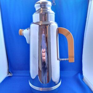 Vintage Art Deco chrome & bakelite cocktail shaker L B barware